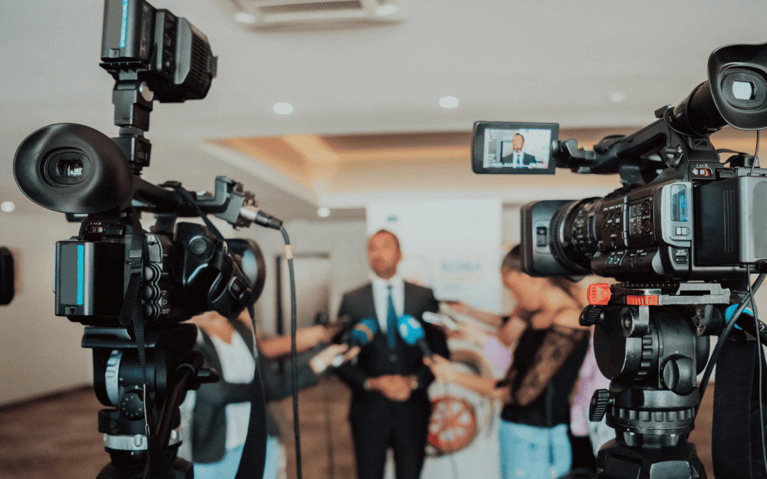 Southwest Florida real estate agent being interviewed by a local news reporter on camera