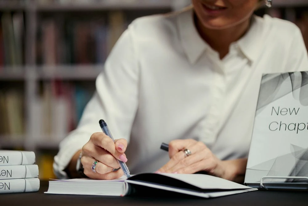 Business professional planning a book strategy aligned with company goals